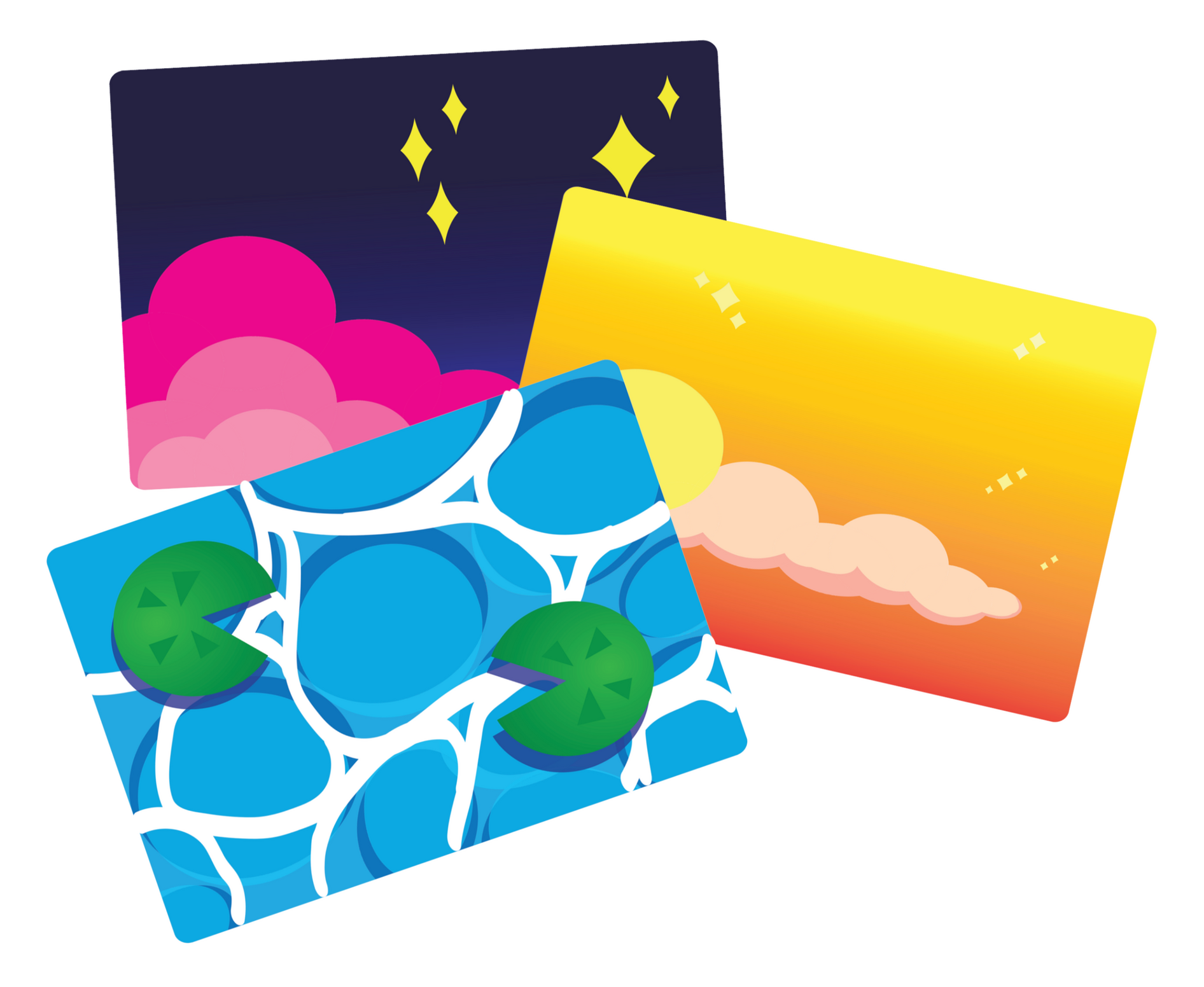 Small little squares and banners